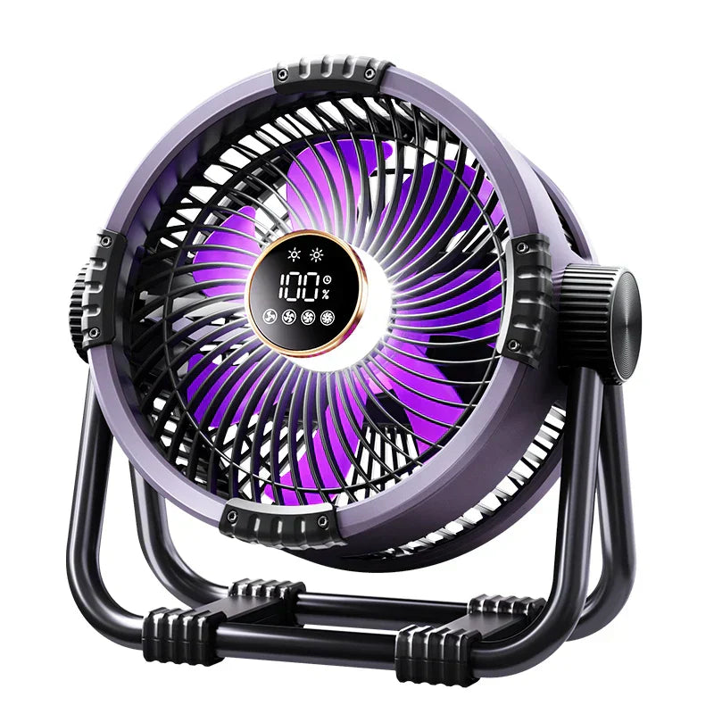 Camping Fan with 20,000mAh Battery, LED Light & Remote Control – WindMate | Stornfield