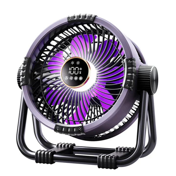 Camping Fan with 20,000mAh Battery, LED Light & Remote Control – WindMate | Stornfield