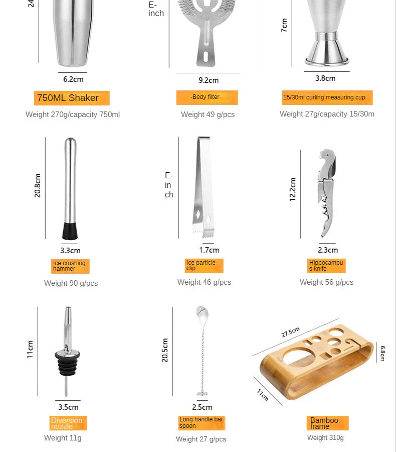 Stirré Elite Cocktail Set – Luxury Metallic Bar Kit Essentials | Stornfield