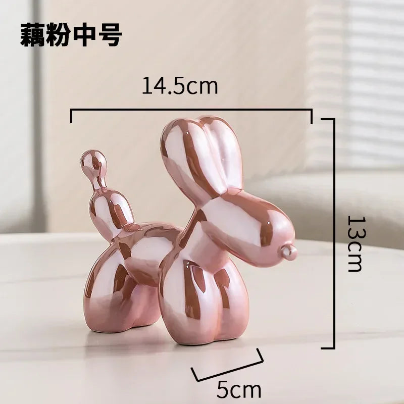 Stornfield | Golden Nordic Ceramic Balloon Dog Sculpture Animal Decorations Statue Living Room Ornaments Creative Desk Ornament Home Decor