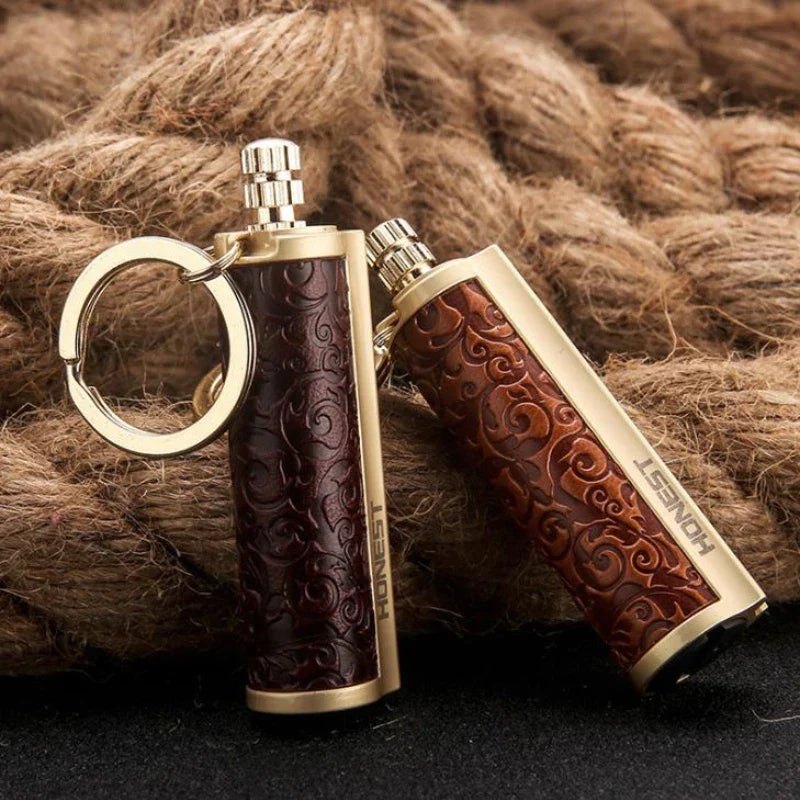 Leather Keychain Metal Match Inferno Lighter | Stornfield