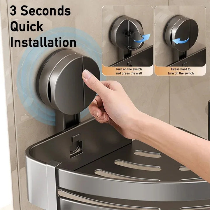 AquaGrip – Luxury Suction Cup Bath Shelf, No Drilling Required Stornfield
