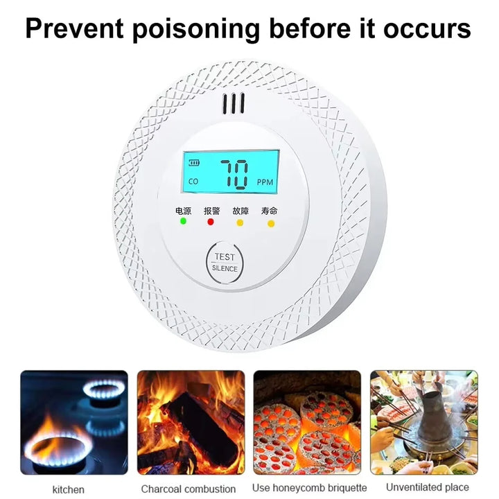 VeiligWoon CO and Smoke Detector – Wireless with LCD Screen and Alarm | Stornfield