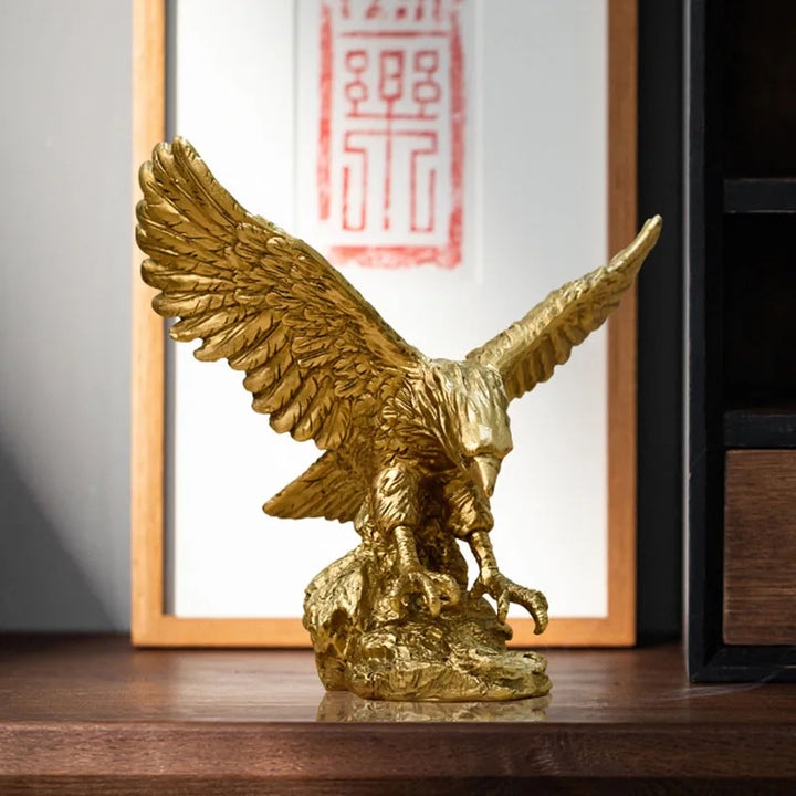 Stornfield | Resin Golden Eagle Statue Art Animal Model Collection Ornament Office Home Decor Feng Shui Simple Figurines