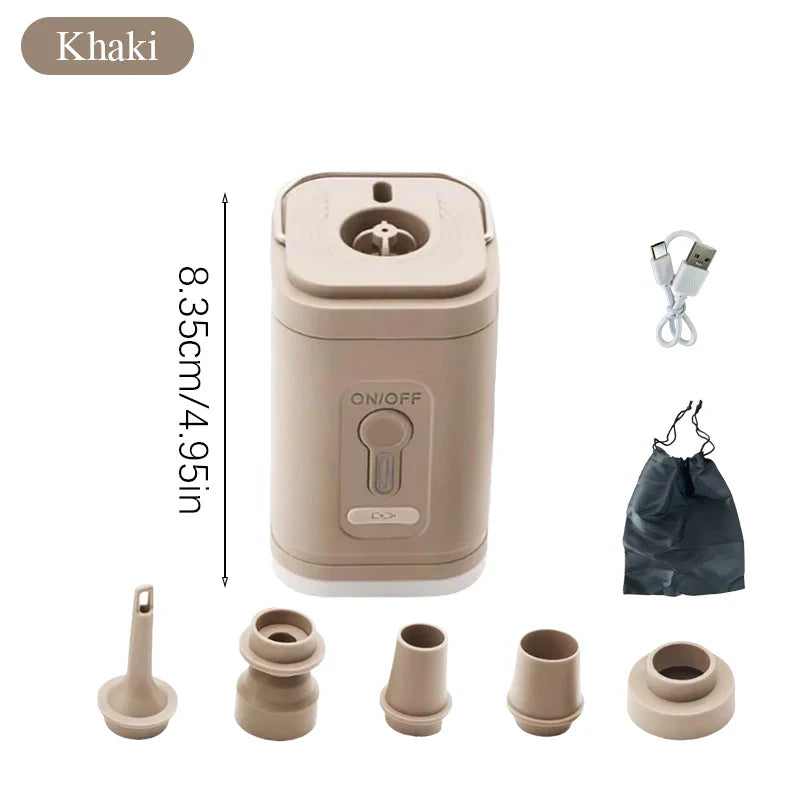 Mini air pump USB-C with 5 nozzles – 200 L/min | Stornfield