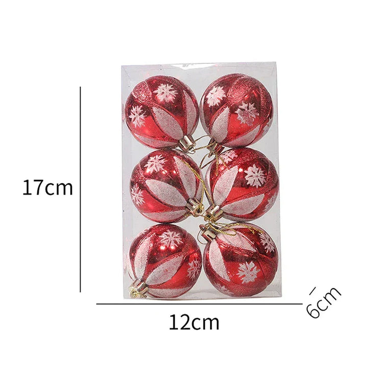 Elegant Snowflake Christmas Baubles Set – High-quality Christmas ornaments in red, white and gold, perfect for festive tree decoration at Christmas | Stornfield