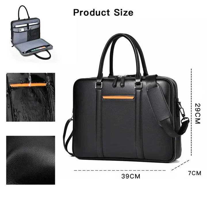 Stornfield | Manhattan Leather Business Laptop Briefcase Crossbody Handbag