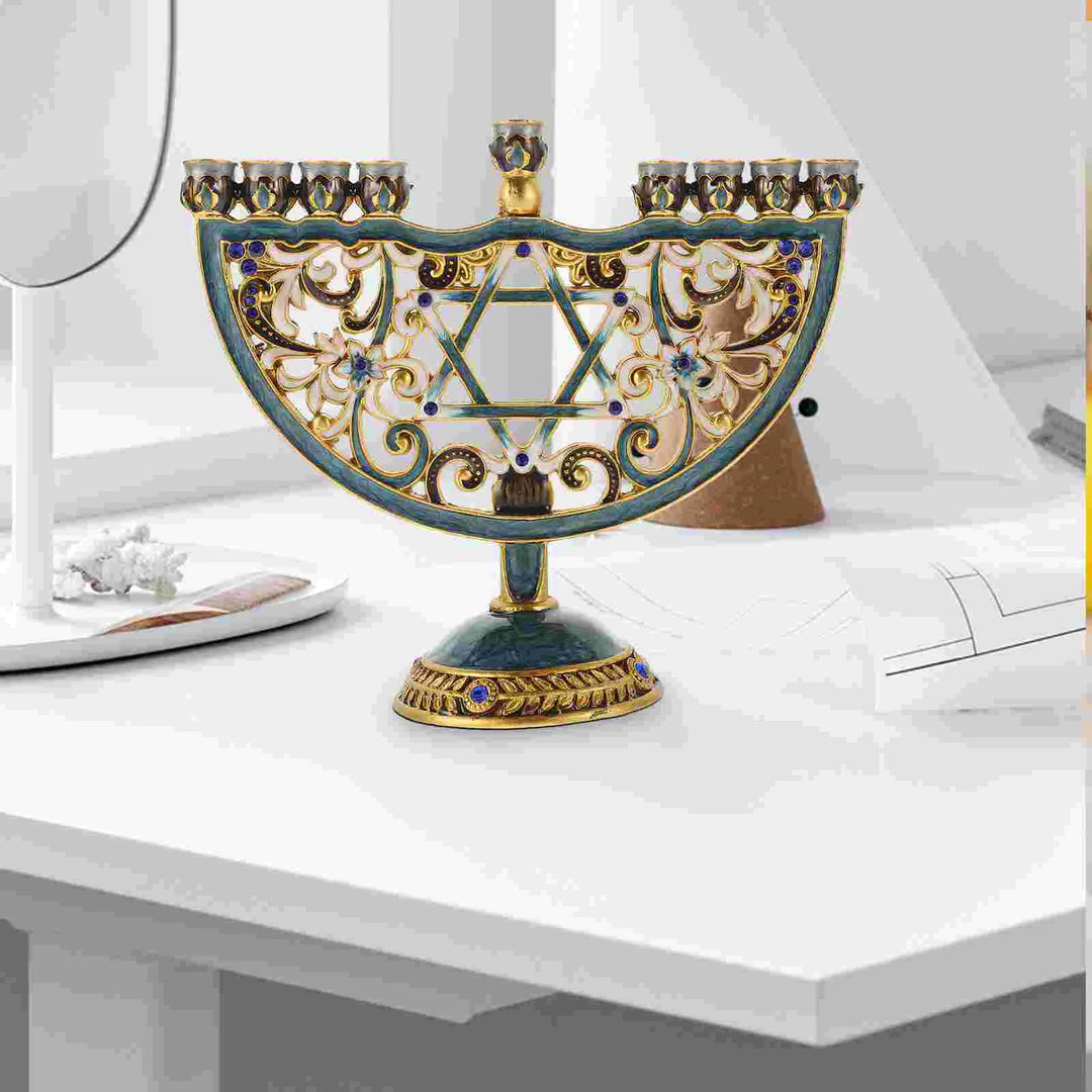 Stornfield | Auriona Menorah Candle Holder | Hanukkah Candelabra & Table Decoration | Wedding & Party Decor | Luxurious Elegance