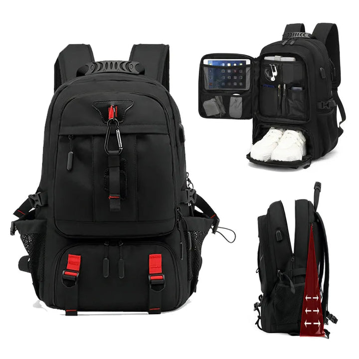 TechTrek Pro Explorer Backpack with USB port – 50L-80L travel capacity | Stornfield
