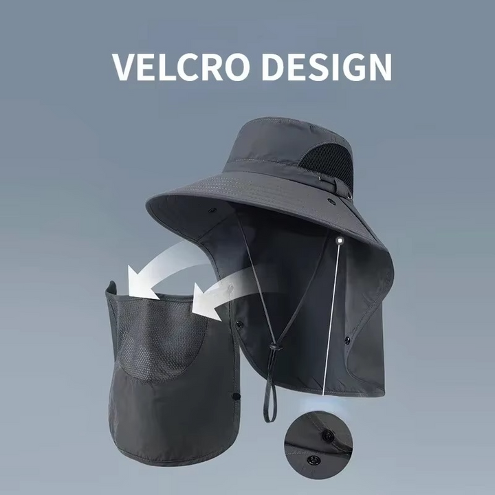 Stornfield | UV Protection Outdoor Sun Hat with Wide Brim and Neck Flap for Hiking, Fishing, and Camping