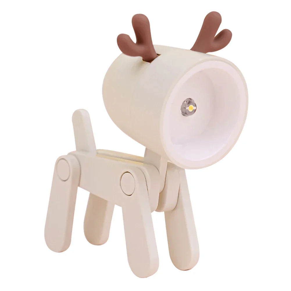 Stornfield | Cute LED Night Light - Mini Dog, Deer, Dinosaur Foldable Table Lamp for Children's Bedroom