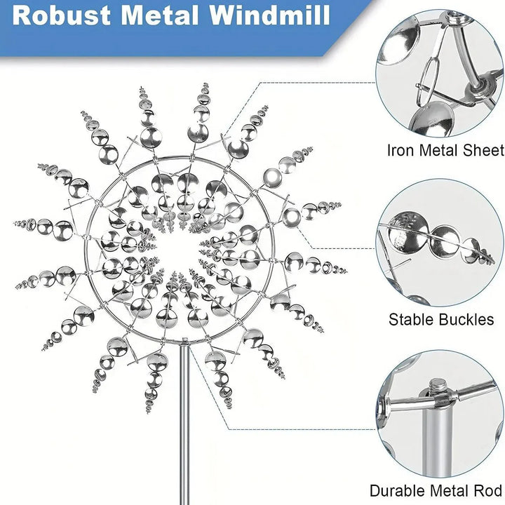 Stornfield | Spinner Windmill | Unique Wind-Powered Metal Garden Decoration