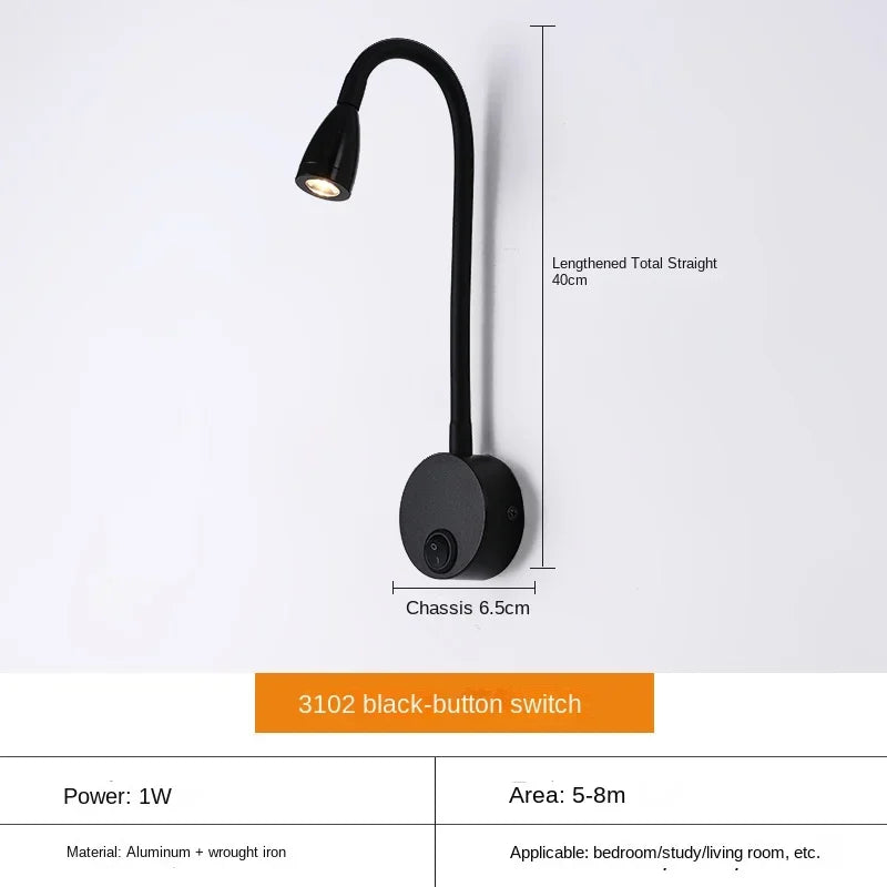 Stornfield | Versatile LED Wall Sconce: Modern, Flexible, Perfect for Reading in Bed