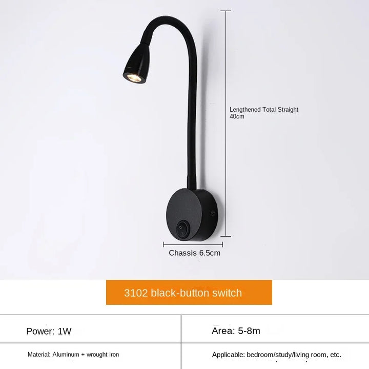 Stornfield | Versatile LED Wall Sconce: Modern, Flexible, Perfect for Reading in Bed