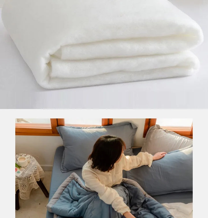 2024 Japanese Cotton-Polyester Summer Quilt – Lightweight, Washable, Skin-Friendly Solid Color Quilt | Stornfield