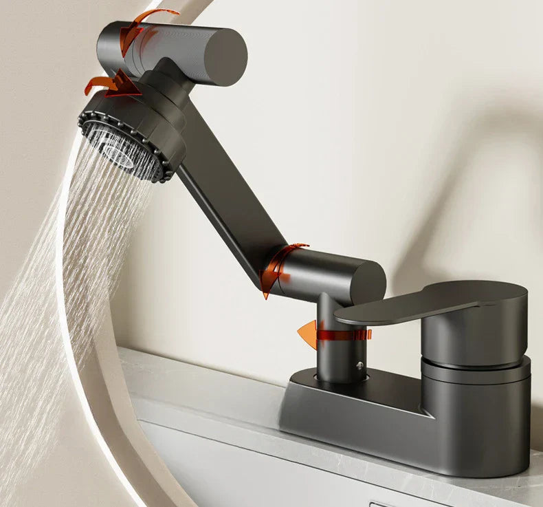 Aqua Twist Duo-Flex Basin Mixer – 360° swiveling two-hole faucet for hot and cold water Stornfield