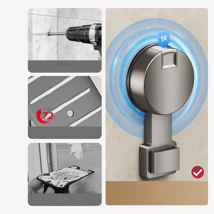 Hoekora Bathroom Organizer with Suction Cups Without Drilling | Stornfield