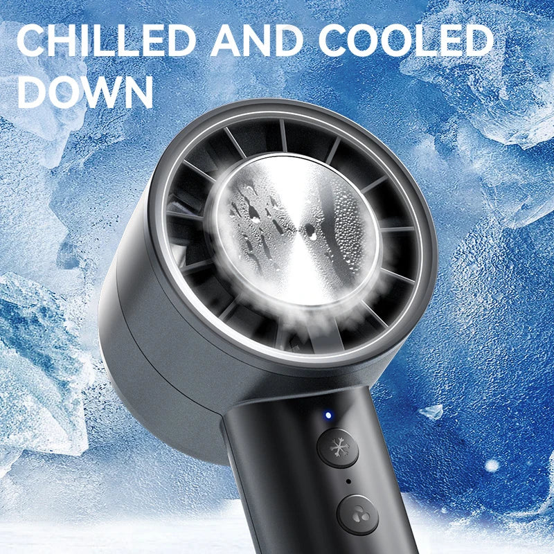 Silent High-Speed USB Handheld Fan – Portable Small Fan with LED Display, High Wind Power, and Cooling Air Conditioner Function | Stornfield