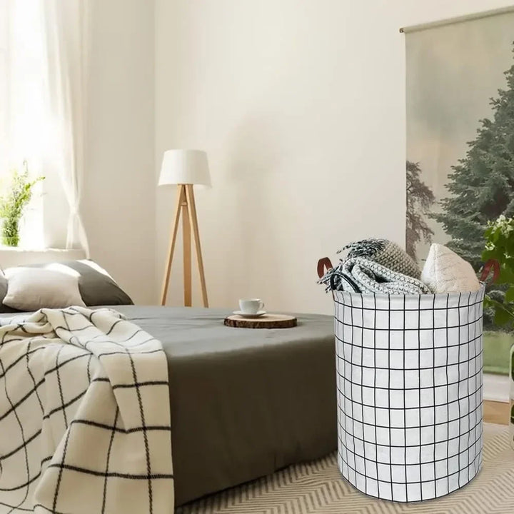 EcoStore Laundry Basket – Foldable Canvas & Linen Laundry Basket with Handles and Drawstring Stornfield