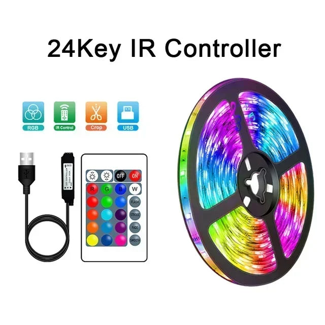 Stornfield | RGB 5050 LED Strip with Remote and App Control - USB Powered