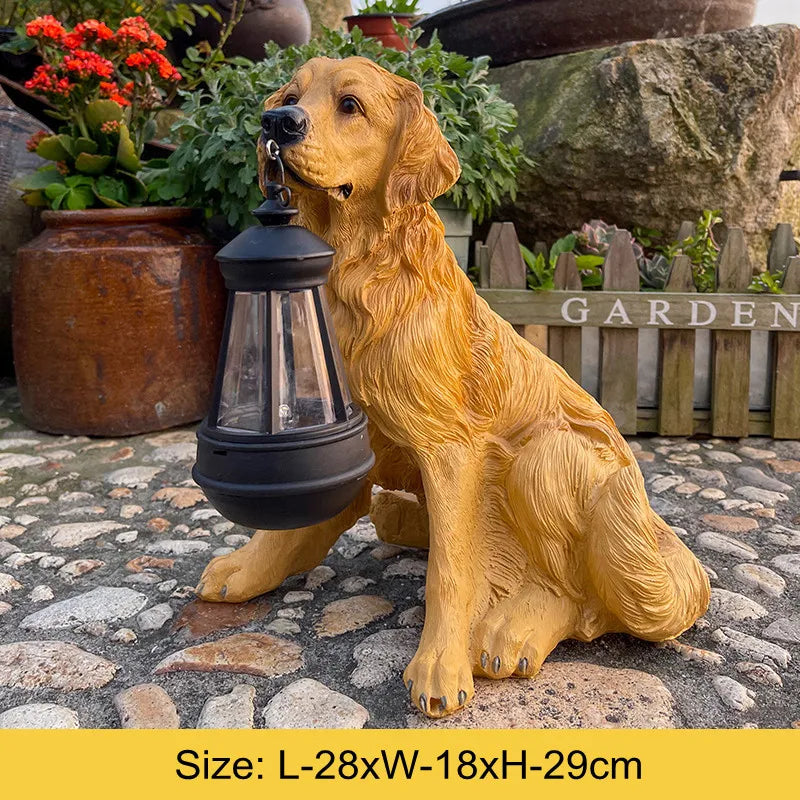 Stornfield | Solar-Powered Outdoor Resin Dog Statue Lamp