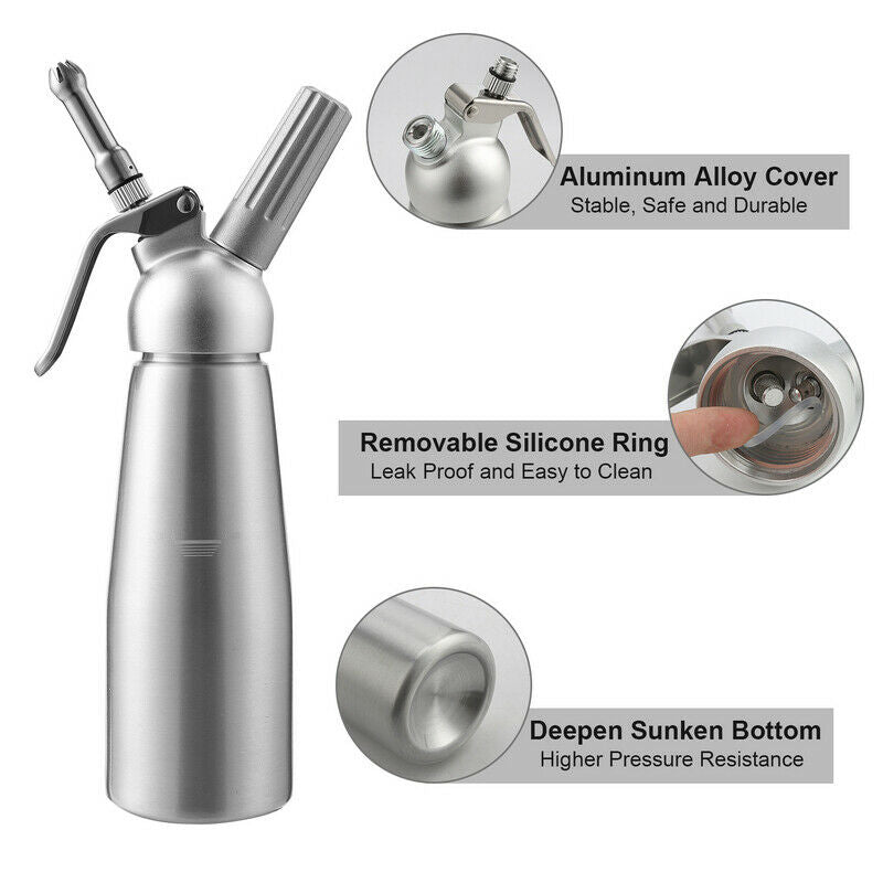 Sahnespender Alu with 3 nozzles 500ml | Stornfield