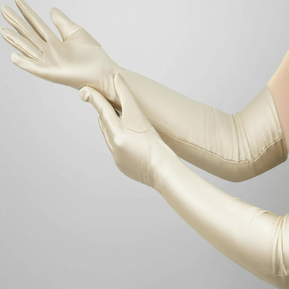 Stornfield | Satin Opera Gloves Women Long Elbow Length Costume