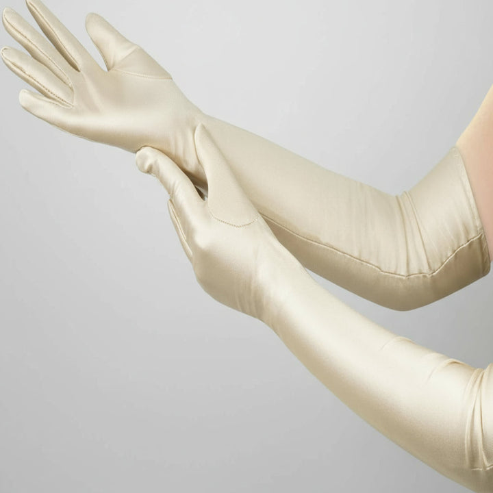 Stornfield | Satin Opera Gloves Women Long Elbow Length Costume
