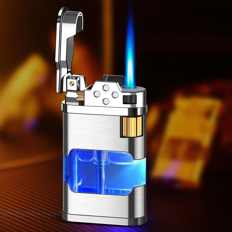 Blue Flame Metal Windproof Gas Lighter | Stornfield