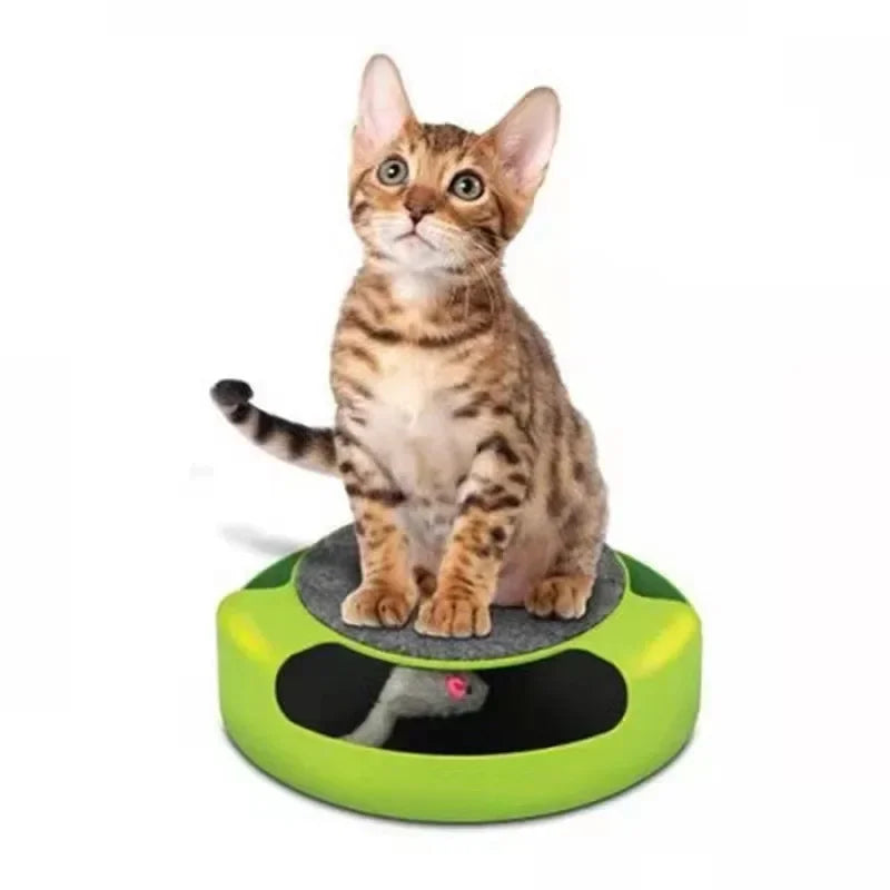 Stornfield Interactive Cat Toy with Rotating Mouse & Scratching Area