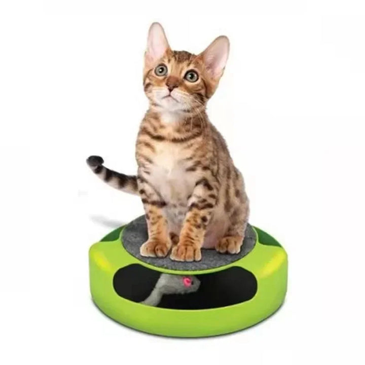 Stornfield Interactive Cat Toy with Rotating Mouse & Scratching Area