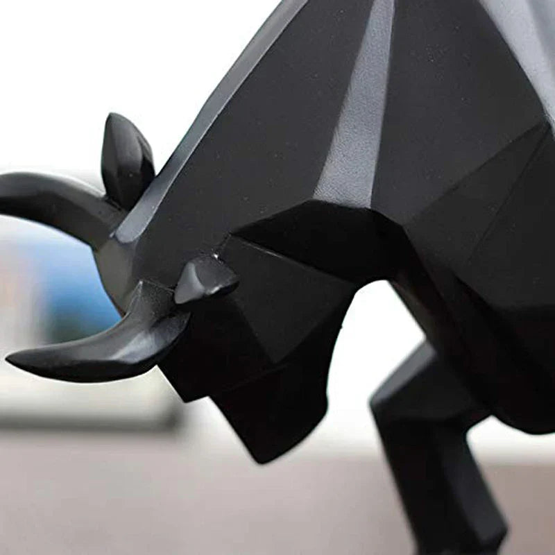 Stornfield | YuryFvna Modern Geometric Bull Statue, Ornament, Coffee Shop, Bull Sculptures, Animal Figurines, Abstract Decoration for Hotel and Home