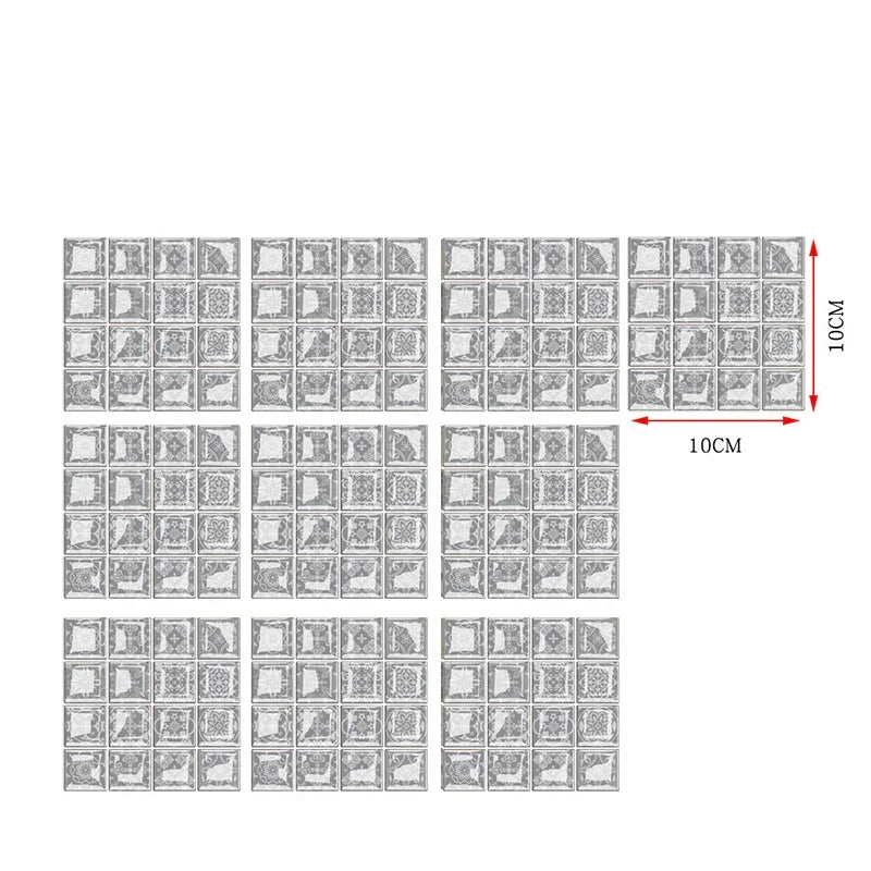 DecoMosaic 3D Mosaic Wall Tile Stickers Stornfield