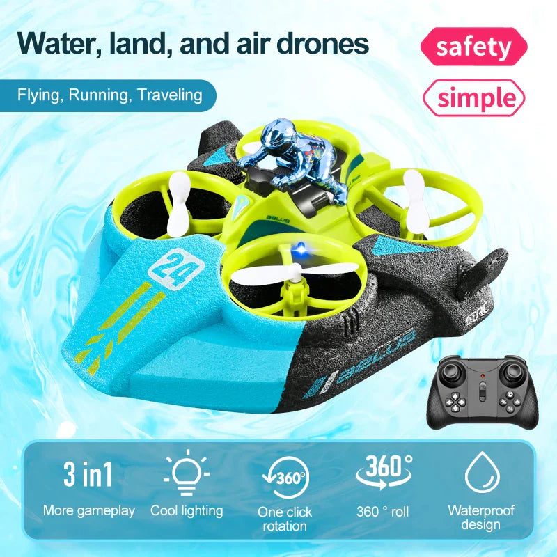 Stornfield | RC 3 in 1 Sea Land And Air Flying Boat Car Toy