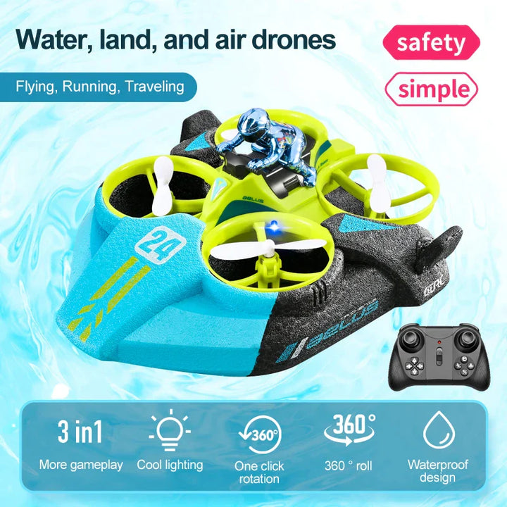 Stornfield | RC 3 in 1 Sea Land And Air Flying Boat Car Toy