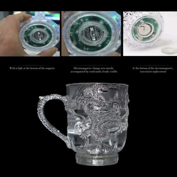 Stornfield | LED Color Changing Light Up Dragon Cup, Water Activated, Lights Up for Beer, Coffee, Milk, Tea, Wine, Whiskey, Bar Cup, Travel, Creative Gift