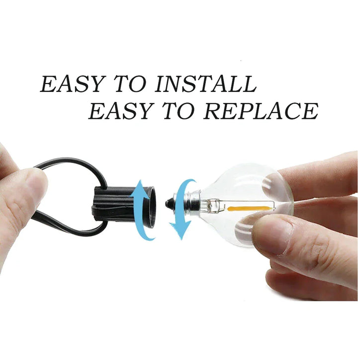 Stornfield | G40 bulbs, E12, 5V, 110V, 220V, 1W, plastic bulbs, string lights, for indoor and outdoor use, patio, home, garden, decoration, warm white