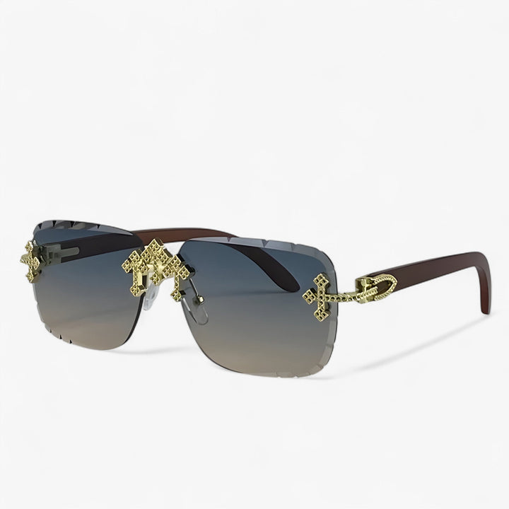 Rimless Steampunk Sunglasses with Metal Accents – Nirex | Stornfield
