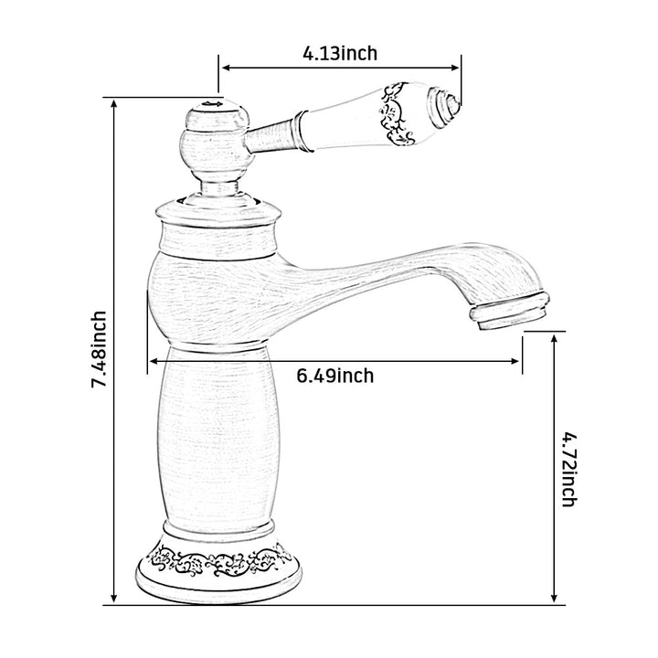 HeritageFlow – Vintage Bronze Faucet with Stornfield Porcelain Handle