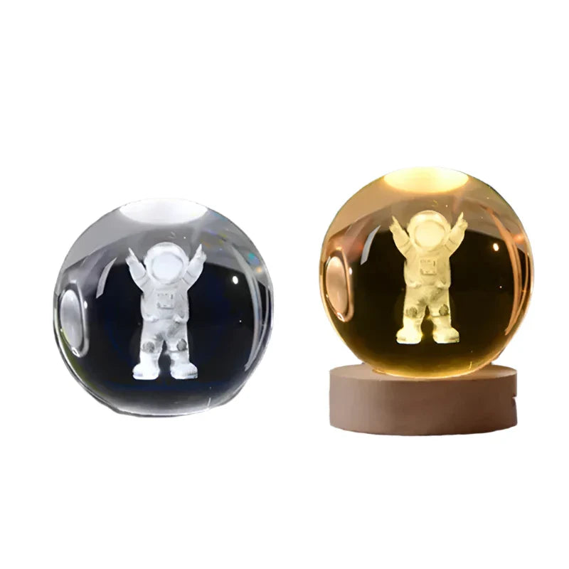 3D Crystal Night Light LED - Starry Sky Projector with Wooden Base, Romantic Lighting for Bedroom & Gifts | Stornfield