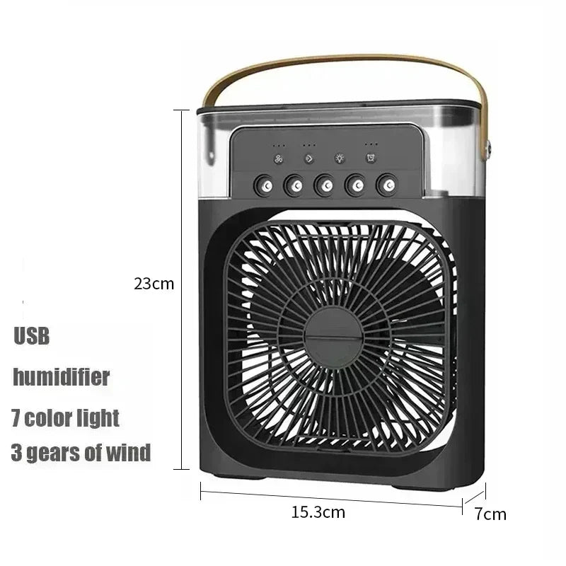 3-in-1 Mini Air Cooler Fan – Portable Household Air Conditioner with LED Night Light, Humidifier, and Adjustable Air for Home & Office | Stornfield