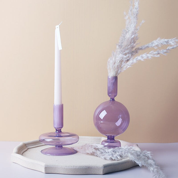 Stornfield | Lilac Glass Candlestick