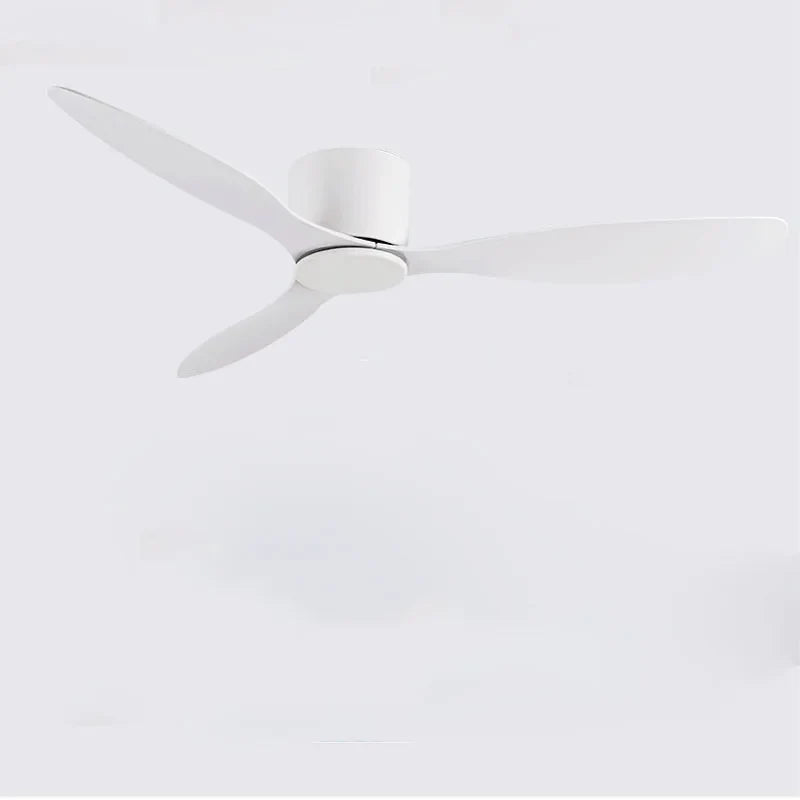 42-52 Inch Ceiling Fans with DC Motor — Remote Control Low Floor Cooling Fans, No Light, White Wood & Black Options | Stornfield
