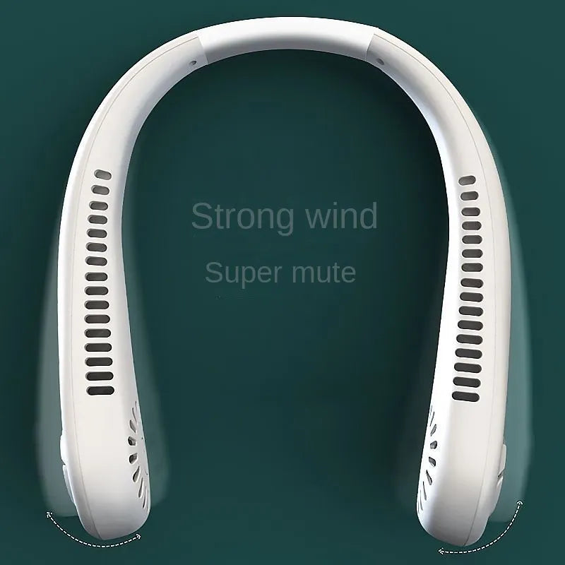 Stay Cool Anywhere with 1PC New Mini Neck Portable Bladeless Hanging Neck Fan - Long Battery Life, Rechargeable, 3-Speed Air Cooler for Summer Sports | Stornfield