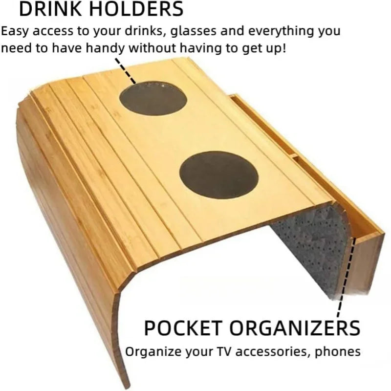 Minimalist Bamboo Sofa Armrest Organizer | Stornfield
