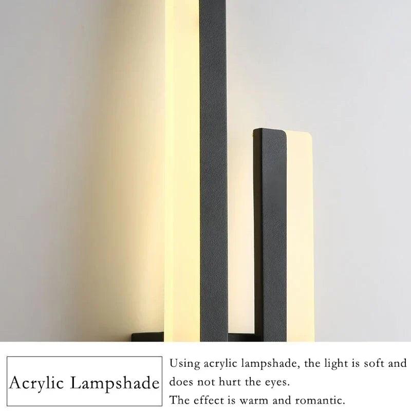 Stornfield | Modern LED Wall Light: Decorative Black/Gold Acrylic Lighting