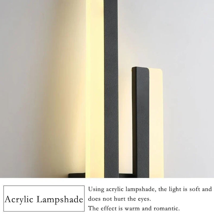 Stornfield | Modern LED Wall Light: Decorative Black/Gold Acrylic Lighting