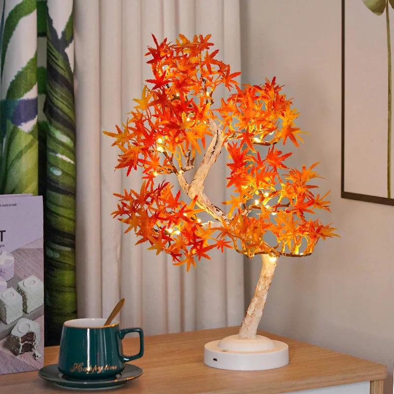 LED Maple Leaf Bonsai Tree Night Light – Decorative Table Lamp for Living Room and Bedroom | Stornfield