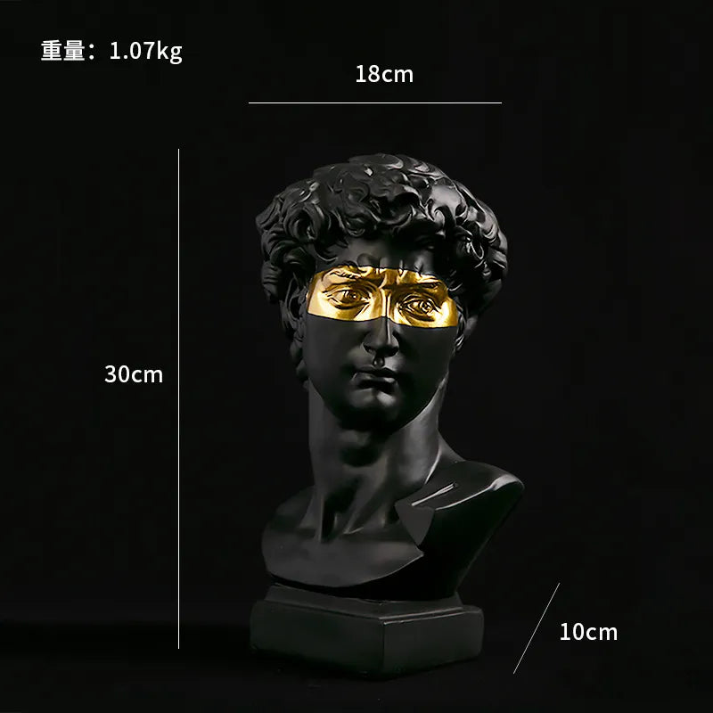 Stornfield | European Home Decor Resin David Head Statue Statues Home Decor Modern Abstract Art Sculpture Bust Art Sketch Practice