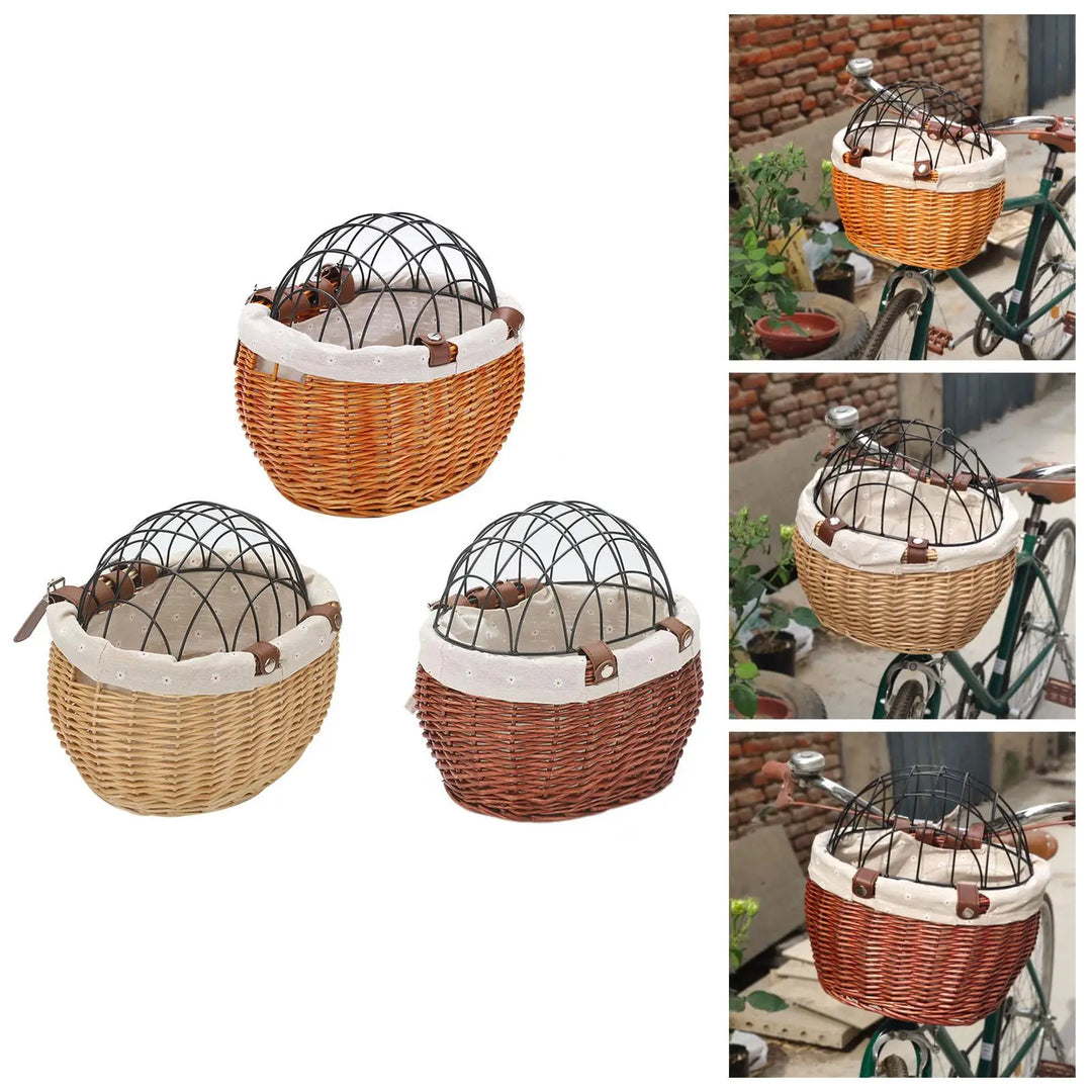 Stornfield | PawRide | Front-Mounted Wicker Dog Bike Basket – Safe, Stylish & Weatherproof